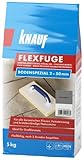 Knauf Flexfuge Bodenspezial Zementgrau 5 kg, zum Verfugen von allen keramischen Fliesen und kratzbeständigen Natursteinen im Innen- & Außenbereich, ideal bei unregelmäßigen Fugen, selbstverlaufend