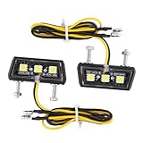 Anrbb 2 Stück LED Kennzeichenbeleuchtung Motorrad 12V, Weißes Rücklicht mit 3 Superhellen SMD LEDs, Mini Design Wasserdicht Stoßfest, Motorrad Kennzeichenbeleuchtung, Universal für Roller, Quad