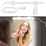 Fresum LED Schminklicht, Tragbare Schminkleuchte mit Saugnapf Schminktisch lampe Schminklampe Spiegellampe Schminktisch Beleuchtung Spiegelleuchte Spiegellicht Lampe Tageslicht (White)