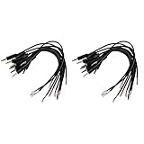 Uikdjgu 20 Teiliger Stecker zum Blanken Draht Offenes Ende 2 Poliger Mono 1/8 3,5 mm Stecker Buchsen Anschluss Audio Kabel Reparieren