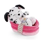 NICI Kuscheltier Hund im Körbchen 12 cm – Sleeping Pets Plüschtier Dalmatiner für Mädchen, Jungen & Babys – Stofftier Hund zum Kuscheln, Spielen & Schlafen – Gemütliches Schmusetier