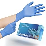 Nitrilhandschuhe Puderfrei 100 Stück Blau XS/S/M/L/XL – Starke Einweghandschuhe – Latexfrei, Beidseitig Tragbar, Strapazierfähig und Chemikalienbeständig (XL)