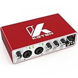 Keten USB-Audio-Schnittstelle für PC-Computer, Musikaufnahmen, 24 Bit/192 kHz Auflösung, unterstützt 48 V Phantomspeisung, Streaming, Podcasting-Soundkarte mit XLR für Gitarristen, Sänger, Podcaster,