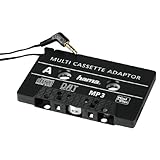 Hama KFZ-Kassettenadapter, Tape mit 3,5 mm Klinkenstecker für Smartphones, MP3-Player/CD-/MD-Player, iPods, schwarz