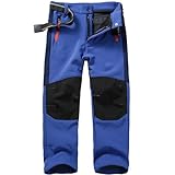 Generisch Kinder Softshell Skihose Gefütterte Cargohose Thermohose Jungen Mädchen Schneehose Winter Outdoorhose Wanderhose (Dark Blue, 7-8 Years)