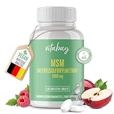 Vitabay MSM Tabletten Hochdosiert - 120 MSM Tabletten Hochdosiert VEGAN - MSM Pulver MSM 2000 pro Tagesdosis - MSM Schwefel Kapseln Hochdosiert MSN Gelenkskapseln - Pflanzliches MSM-Kapseln MSN 2000