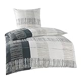 BaSaTex Seersucker Bettwäsche Baumwolle Set 4teilig 135x200 + 80x80 cm Kissenbezug | Öko-Tex Zertifiziert | Bettgarnitur mit Struktur | Design Elias