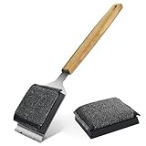 JNUYISW Grillbürste, 41cm BBQ Grill Reinigungsbürste mit Schaber Borstenfrei Edelstahl Grillrostreiniger mit Austauschbarem Kopf Langer Griff Grillzubehör für Holzkohlegrill Elektrogrill Gasgrill