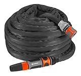 Gardena Textilschlauch Liano Set 20m: flexibler und robuster Gartenschlauch aus Textilgewebe, Schlauch ideal für Balkon und Terrasse, kein Knicken oder Verdrehen, schwarz/anthrazit/orange (18434-20)