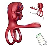PQKuss APP Penisring Penis Ring mit 10 Vibrationsmodi Dual Penisringe Erotik Vibratorensets für Männer Cockring für Sie Klitoris und G-punkt Stimulation Massagegerät Sexspielzeug für Paare Extrem Sex