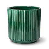 Provencelia London Keramik-Pflanztopf Dunkelgrün, Größe: L - Durchmesser: 42 cm x Höhe: 39 cm, wetterfest, mediterran, handgemachter Übertopf für Innen Außen Garten Balkon