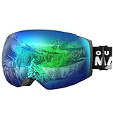 OutdoorMaster Unisex Skibrille PRO Damen Herren mit wechselgläsern, 100% UV-Schutz Schneebrille Skibrille für brillenträger, Anti-Nebel Snowboard Brille Ski Goggles für Jungen und Mädchen