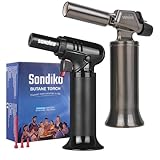 Sondiko Flambierbrenner, Bunsenbrenner, Nachfüllbarer Lötbrenner mit Sicherheitsschloss für die Küche, Camping (Butan nicht Inbegriffen)