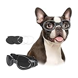PETLESO Hundebrille UV-beständige Hundesonnenbrille mit austauschbarer Linse Sonnenbrillen für Kleine und mittelgroße Hunde, Reiten/Fahren/Reisen im Freien
