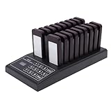 YUEHISY Restaurant-Pager-System, Vibrations-Sound-Lichtaufforderung, Kabellose Pager mit Ladestation, 18 Summer, für Restaurants, Imbisswagen (EU)