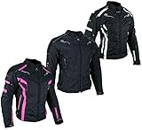 HEYBERRY Damen Motorrad Jacke Motorradjacke Textil Schwarz Weiß Gr. M / 38