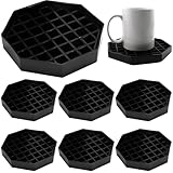 8-teiliges Kaffee-Abtropfschalen-Set aus Kunststoff, 10,5 x 10,5 cm, achteckige Untersetzer zur Getränkekontrolle, perfekt zur Tropfprävention