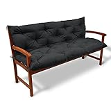 Beautissu Flair BR Bankauflage 120x50x50 cm Graphitgrau - Sitzkissen & Rückenkissen Outdoor Polsterauflage - Gartenbankauflage für Gartenmöbel Bankkissen Sitzauflage Gartenbank & Hollywoodschaukel