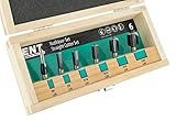 ENT 6-tlg. HW Nutfräser Set mit HW-Grundschneide - Ø 6-8 - 10-12 - 16 und 20 mm- Schaft Ø 8 mm