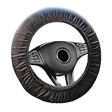 2 Stück Lenkradabdeckung,Lenkradbezug Oxford-Stoff,Universal Auto Lenkradhülle,Lenkradschutz,Autozubehör Innenraum(Schwarz)