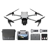DJI Air 3S Fly More Combo (RC 2 Fernsteuerung mit Bildschirm), Drohne mit 1' CMOS Weitwinkel- & mittlerer Telekamera für Erwachsene, 4K/60fps, omnidirektionale Erkennung & 3 Akkus für längere Flugzeit