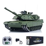 wheelfun 1/16 Ferngesteuerter Kampfpanzer 3918 Abrams M1A2 Metallgetriebe, 360 Grad drehbar, Barrel Recoil Elevation Laser Ziellicht Hobby Grade Modell für Kinder ab 14 Jahren