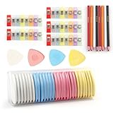 DONGFENGLION Schneiderkreide Set Mit 30 Buntkreiden, 8 Schneiderkreide Stift, 40 Nähklammern – Stoffkreide, Nähkreide, Schneiderkreide Weiß Für Präzises Nähen, Nähzubehör & Nähmaschinen Zubehör