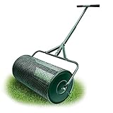 Effizientes Verteilen von Kompost und Mist mit einem langlebigen Torfmoosstreuer – leichte Rasenwalze mit T-förmigem Griff – ideal für die Verteilung von oberem Boden im Garten – Geh- und