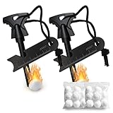 Vipuikos 2 Stück Feuerstein Survival - 6-in-1 Feuerstahl Outdoor - Magnesium Feuerstarter mit Feueranzünder mit 20 Wasserdichten Zündholzballen und Stahlfeuerzünder für Camping, Wandern, Bushcraft