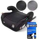 BABYAUTO Sitzerhöhung Auto Kinder ISOFIX, ECE R129 Kindersitzerhöhung Sitzschale Auto, Gruppe 3 (22-36kg/5-12 Jahre) 125-150 cm iSize, Extra Gepolstert für mehr Komfort, Schwarz
