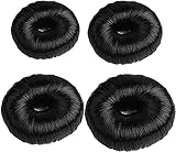 4 Stück Donut-Haarknoten-Maker, Donut-Dutt-Maker für Haare, Haarknoten-Former-Set, Haarknoten-Donut-Haarteil für Frauen und Mädchen (natürliches Schwarz)