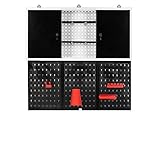 XPOtool Werkzeugwand und Werkzeugschrank Set, 3X Lochwand Plus 1x Hängeschrank, Werkzeughalter Wand aus Stahl, Lochplatten und Werkstattschrank