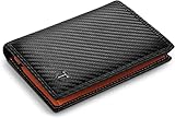 TEEHON® Geldbörse Herren Echtem Leder Geldbeutel Männer im Hochformat mit Münzfach TÜV geprüfter RFID, NFC Schutz, 13 Kartenfächern Portemonnaie Portmonee Inkl Geschenkbox(Carbon)