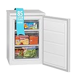 Bomann® Gefrierschrank | 85 Liter Nutzinhalt | Gefrierschrank klein mit 3 Gefrierschubladen u. Eiswürfelschale | Mini Fridge mit stufenloser Temperaturreglung | Türanschlag wechselbar | GS 2186.1 weiß