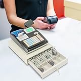 Elektronische Kasse Registrierkasse mit LED Display, 48 Tasten Digitale LED Elektronische Registrierkasse, Einzelhandel Kassensystem Solide Kassenschublade Von 40W, Englische Version