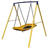 Zero Gravity Nestschaukel mit Gestell - Schaukelketten für mehr Sicherheit - 2 Kinder bis max. 90kg - Rostfreies & Robustes Schaukelgestell - Reißfester Stoff - Schaukel Outdoor