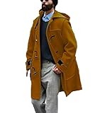 Suncolour Herren-Dufflecoat aus Wollmischung klassischer Kapuzenmantel mit Knebelverschluss