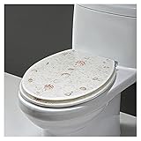 Ocean Series Toilettensitzbezug mit 3D-Effekten, Kunstharz, Delfin, Seestern, Muscheln, Sand, strapazierfähig, langsam schließend, für U/V/O-WC