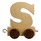 Buchstabenzug aus Holz, Buchstaben Zug, Lok, Waggon, A-Z, Wunschname (S)