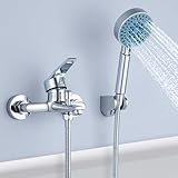 Auralum Badewannenarmatur mit Handbrause, Klassisch Badewannen Amaturen Set mit 5 Funktionen für Badewanne und Bad