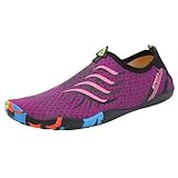 Herren Wasserschuhe Leicht Barfuß Sport Aquaschuhe Kissen Yoga Matte Sohle Rutschfeste Schuhe Wandern Schwimmschuh Mode Elastische Walking Schuhe Bequem Barfuß Aqua Turnschuhe, violett, 41 1/3 EU