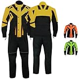 German Wear Motorradkombi Herren 2-teiler mit Protektoren Motorradanzug Textilien Motorradjacke & Motorradhose motorrad kleidung Gelb - 3XL