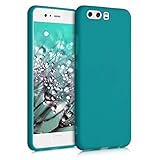 kwmobile Hülle kompatibel mit Huawei P10 Hülle - weiches TPU Silikon Case - Cover geeignet für kabelloses Laden - Petrol matt