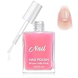 Pink Klarlack Nagellack - Unterlack für Fingernägel, Nagelgrundierung nägel schnelltrocknend ohne UV Lampe, nail polish wasserbasis - langanhaltender für Nagelkunst DIY Home (Base Coat, 15 ML)