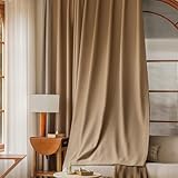 Wycian Curtain Verdunklungsvorhang Leichter Kaffee 2 Er Chenille Patchwork H214 X B102Cm für Schlafzimmer