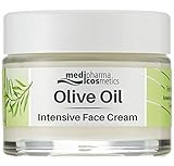Olivenöl Intensivcreme | Reichhaltige Aufbaupflege | Für trockene bis sehr trockene Haut | Mit kaltgepresstem Olivenöl, Vitamin A und Vitamin E | von medipharma cosmetics | 50 ml