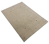 WAWA TEPPICH Handgefertigter orientalischer Gabbeh Teppich aus 100% Wolle Loom Handgewebte 140X200 cm Beige T1