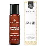 JUNGLÜCK Hyaluron Augengel Roll On - Vegan | Hyaluronsäure Augenroller mit BIO Aloe Vera - Kühlendes Gel mit Koffein für einen strahlende Blick | Augenserum wirkt abschwellend & mindert Augenringe