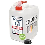 plasteo® 10 Liter Getränke- Wasserkanister Natur mit Hahn und Schraubdeckel | BPA Frei | Lebensmittelecht