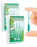 LAOYE 200x Zahnsticks SOFT Dental sticks Interdentalbürsten Silikon Zahnzwischenraumbürste Minze Dentalbürste Mint Dental Picks mit tragbarem Taschenetui Interdentalreiniger Zahnsticks